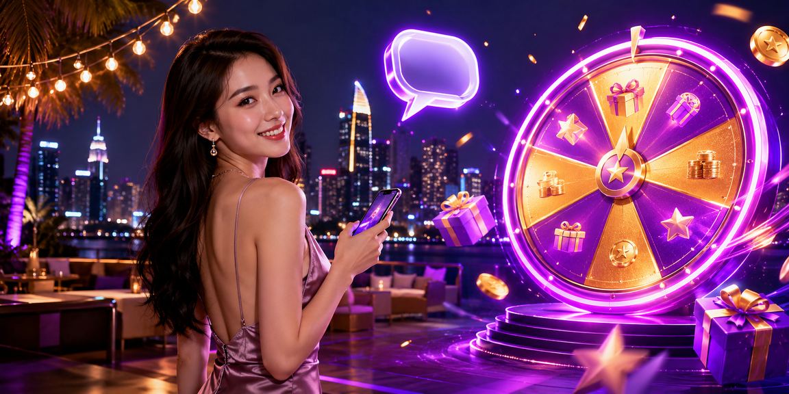 Màn hình game casino neon rực rỡ tại TP. Hồ Chí Minh về đêm